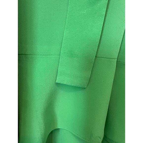 Alexis Green Silk Cateline Cape Sleeve Midi Dress Size M Formal Elegant - Picture 13 of 16